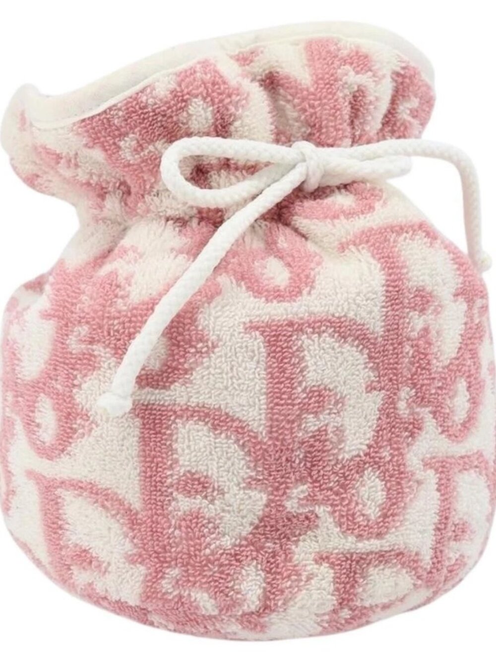 Christian Dior Trotter Canvas Pouch Pile Pink Auth LNZ135